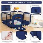 Box recinzione portatile per bambini da 127x127 cm con canestro da basket, pieghevole, per interni ed esterni