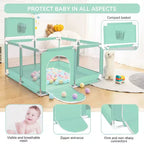 Box recinzione portatile per bambini da 127x127 cm con canestro da basket, pieghevole, per interni ed esterni