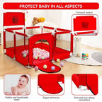 Box recinzione portatile per bambini da 127x127 cm con canestro da basket, pieghevole, per interni ed esterni