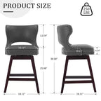 Set di 2 sgabelli da bancone imbottiti girevoli con borchie decorative, struttura in legno massello, capacità 113 kg