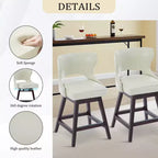 Set di 2 sgabelli da bancone imbottiti girevoli con borchie decorative, struttura in legno massello, capacità 113 kg