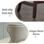 Set di 2 sgabelli da bancone imbottiti girevoli con borchie decorative, struttura in legno massello, capacità 113 kg