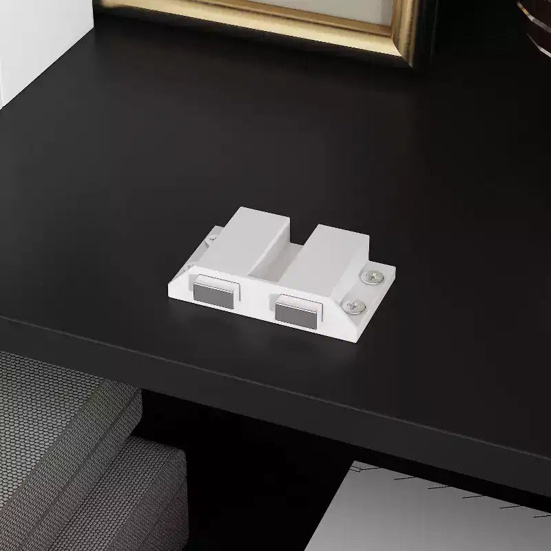 Vetrina espositiva/Libreria/Curio moderna 1 cassetto 2 ante in vetro nero, 4 ripiani, 180 cm
