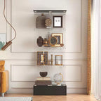 Vetrina espositiva/Libreria/Curio moderna 1 cassetto 2 ante in vetro nero, 4 ripiani, 180 cm