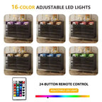 Comò a 6 cassetti con luci a LED, cassettiera moderna con 3 ripiani aperti per camera da letto