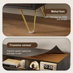 Comò a 6 cassetti con luci a LED, cassettiera moderna con 3 ripiani aperti per camera da letto