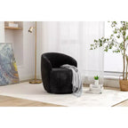 Poltrona girevole d'accento, base rotonda girevole, schienale ergonomico, poltrona girevole a 360° rivestita per soggiorno