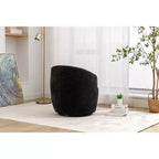 Poltrona girevole d'accento, base rotonda girevole, schienale ergonomico, poltrona girevole a 360° rivestita per soggiorno