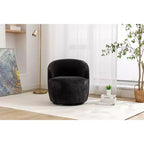Poltrona girevole d'accento, base rotonda girevole, schienale ergonomico, poltrona girevole a 360° rivestita per soggiorno