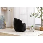 Poltrona girevole d'accento, base rotonda girevole, schienale ergonomico, poltrona girevole a 360° rivestita per soggiorno