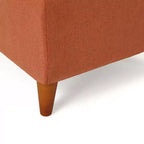 Panca Contenitore Ottomana con Bottoni Trapuntati, Coperchio Incernierato e Gambe in Legno Massello, 96,5 cm
