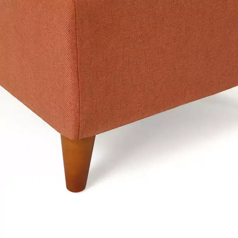 Panca Contenitore Ottomana con Bottoni Trapuntati, Coperchio Incernierato e Gambe in Legno Massello, 96,5 cm
