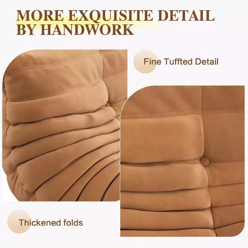 Bean Bag Couch, Oversized Fireside Chair Bean Bag Sofa with Ottoman for Adults, Loveseat Sofa with High Density Comfortable Foam for Living Room