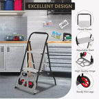 Carrello a mano pieghevole in alluminio 2 in 1 e scala a 2 gradini, pedali antiscivolo, capacità 100 kg
