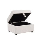 Poggiapiedi Pouf Contenitore Mobile con Scomparto Nascosto, Velluto Felpato, Capacità 113 kg, Beige