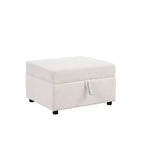 Poggiapiedi Pouf Contenitore Mobile con Scomparto Nascosto, Velluto Felpato, Capacità 113 kg, Beige