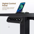 Scrivania a L Regolabile in Altezza con Luci LED RGB, Porte di Ricarica e Supporto Monitor