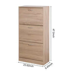 Scarpiera a 3 cassetti con piano ribaltabile, alta 120 cm, può contenere 12 paia, organizer per ingresso, marrone