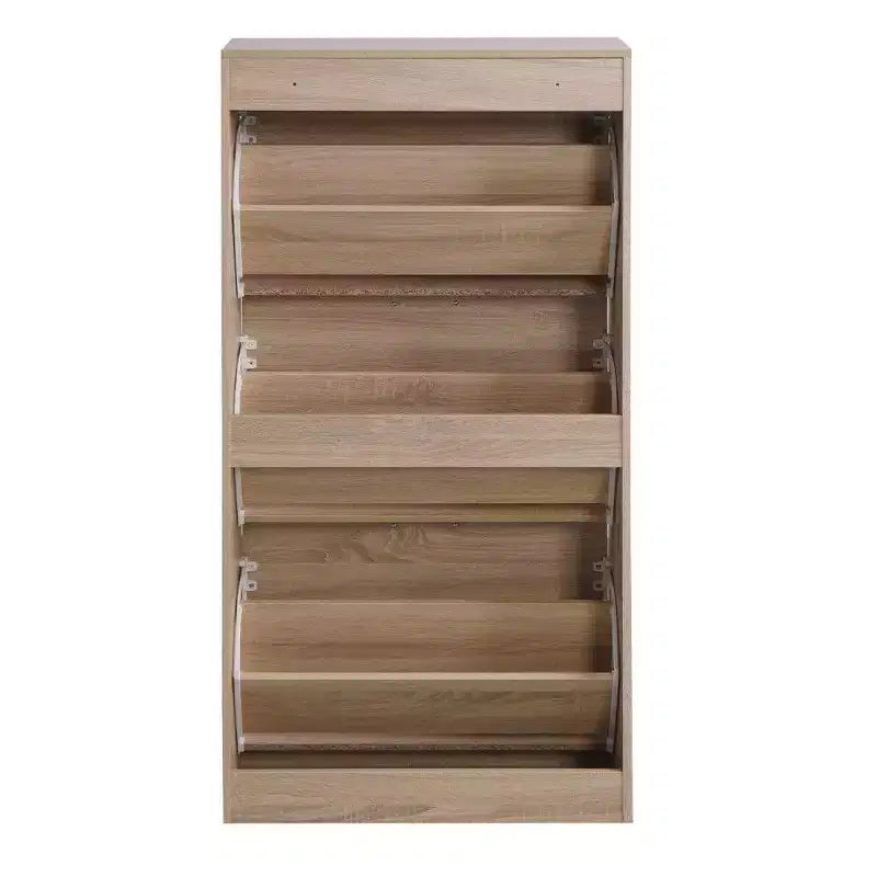 Scarpiera a 3 cassetti con piano ribaltabile, alta 120 cm, può contenere 12 paia, organizer per ingresso, marrone
