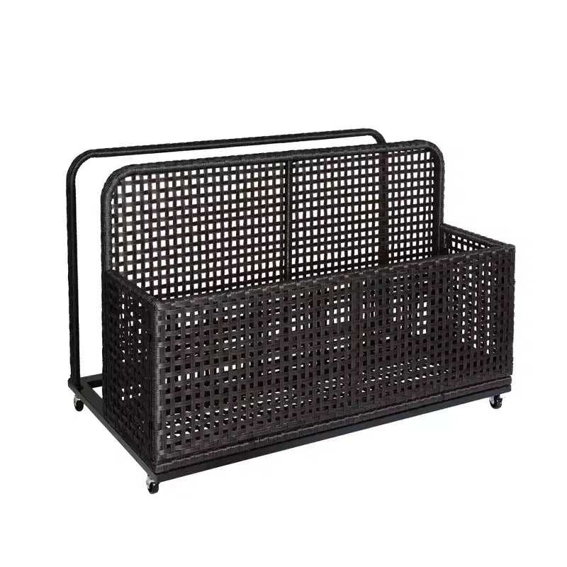 Pool Storage,Pool Storage Bin with PE Rattan,Pool Organizer for Cushions, Floaties, Noodles, Life Vests, Beach Balls, Patio Furniture(Gray)