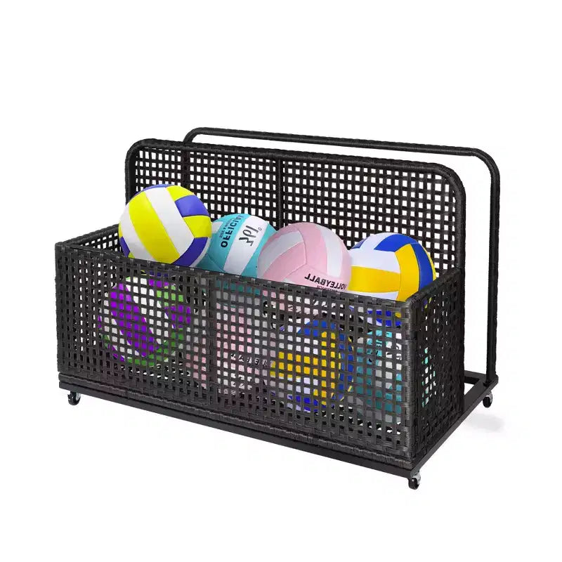 Pool Storage,Pool Storage Bin with PE Rattan,Pool Organizer for Cushions, Floaties, Noodles, Life Vests, Beach Balls, Patio Furniture(Gray)