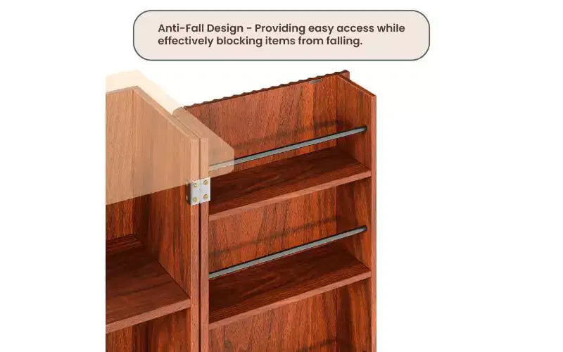Fluted Tall Pantry Cabinet 72", 6-Shelf Kitchen Storage Cabinet with Anti-Fall Device, 2 Doors