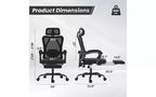 Sedia da ufficio ergonomica con schienale alto in mesh con poggiapiedi, poggiatesta e supporto lombare regolabile, 158 kg