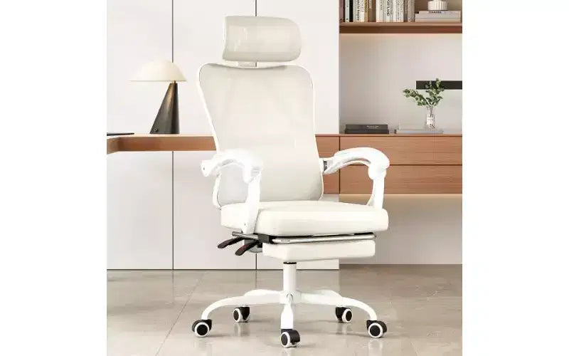 Ergonomic High-Back Mesh Office Chair with Footrest, Headrest & Adjustable Lumbar Support, 350 LBS