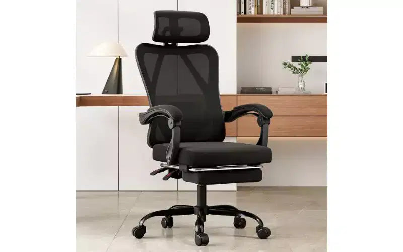 Ergonomic High-Back Mesh Office Chair with Footrest, Headrest & Adjustable Lumbar Support, 350 LBS