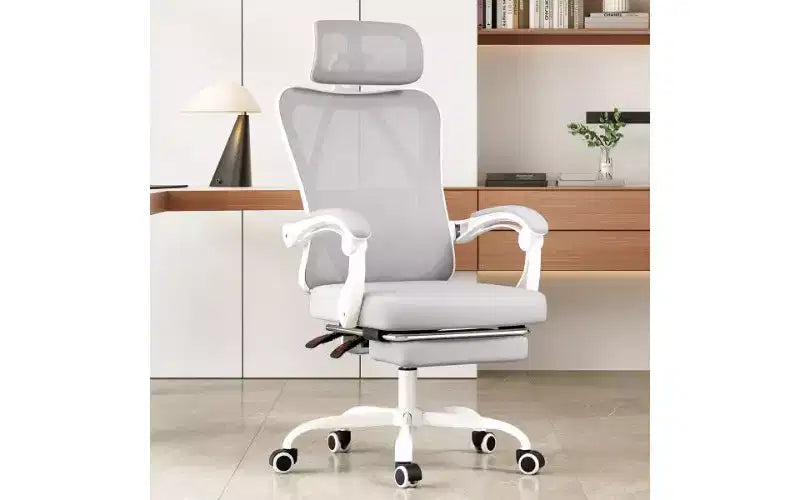 Ergonomic High-Back Mesh Office Chair with Footrest, Headrest & Adjustable Lumbar Support, 350 LBS