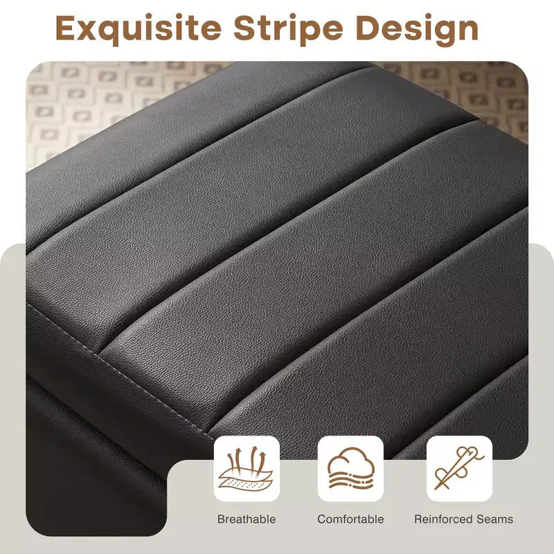 Panca Pouf Contenitore in Moderna Pelle PU 44", Spazio Nascosto Profondo 6,1", Facile da Pulire, Nero
