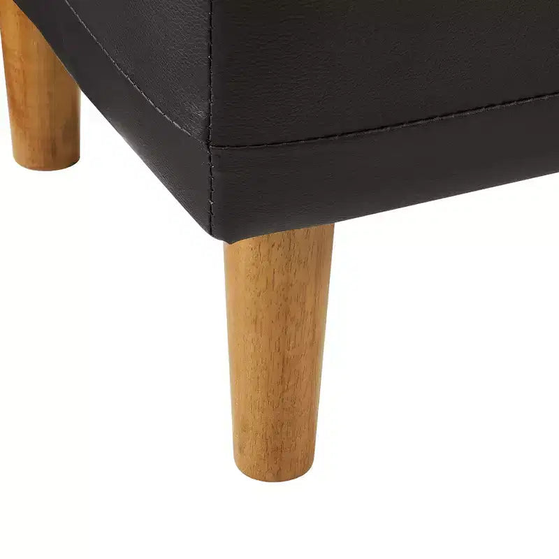 Panca Pouf Contenitore in Moderna Pelle PU 44", Spazio Nascosto Profondo 6,1", Facile da Pulire, Nero
