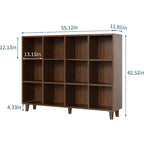 Organizzatore libreria a cubi, Scaffale aperto autoportante con base a gambe, Scaffale espositivo moderno, Mobile contenitore per ufficio domestico, soggiorno, camera da letto