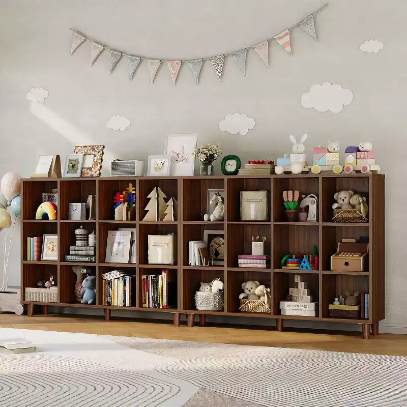 Cube Bookshelf Organizer, Freestanding Open Bookcase with Leg Base, Modern Display Shelf, Storage Cabinet for Home Office Living Room Bedroom