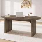 Tavolo da pranzo, scrivania per computer, scrivania moderna da ufficio, postazione di lavoro in legno, piano ispessito e base robusta, adatta per cucine, uffici e case