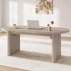 Tavolo da pranzo, scrivania per computer, scrivania moderna da ufficio, postazione di lavoro in legno, piano ispessito e base robusta, adatta per cucine, uffici e case