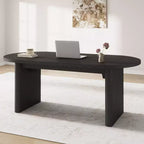 Tavolo da pranzo, scrivania per computer, scrivania moderna da ufficio, postazione di lavoro in legno, piano ispessito e base robusta, adatta per cucine, uffici e case