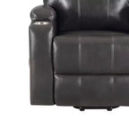 Poltrona Reclinabile Power Lift, in Leather Aire Color Canna di Fucile, Seduta con Molle Insacchettate, 2 Portabicchieri