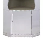 Mobiletto decorativo industriale in alluminio, 2 ante e 1 cassetto, nessun assemblaggio richiesto