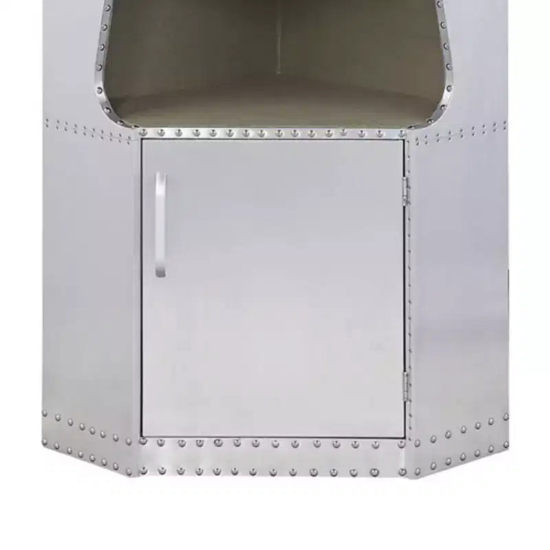 Industrial Aluminum Decorative Storage Cabinet, 2 Doors & 1 Drawer, No Assembly Required