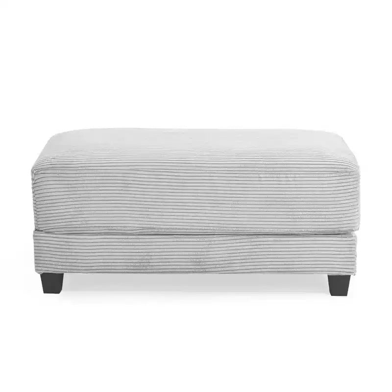 112" Corduroy Sectional Sofa with 2 Ottomans, Hidden Storage, Cup Holders & USB Charging Port, Seats 4
