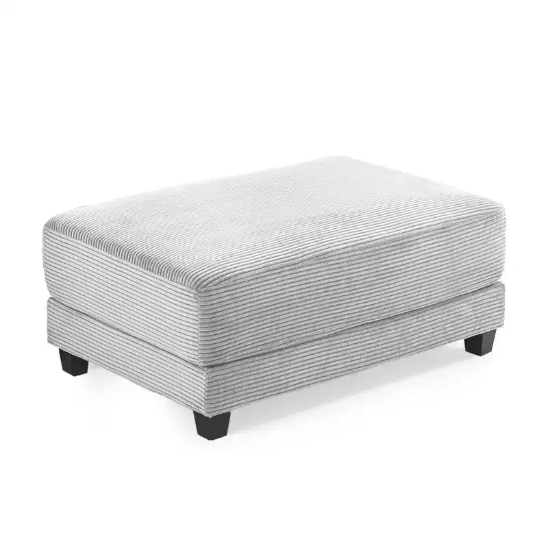 112" Corduroy Sectional Sofa with 2 Ottomans, Hidden Storage, Cup Holders & USB Charging Port, Seats 4