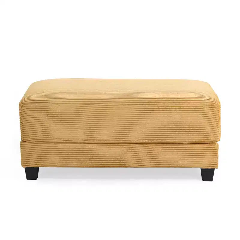 112" Corduroy Sectional Sofa with 2 Ottomans, Hidden Storage, Cup Holders & USB Charging Port, Seats 4