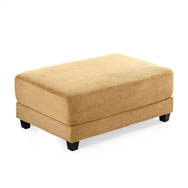 112" Corduroy Sectional Sofa with 2 Ottomans, Hidden Storage, Cup Holders & USB Charging Port, Seats 4