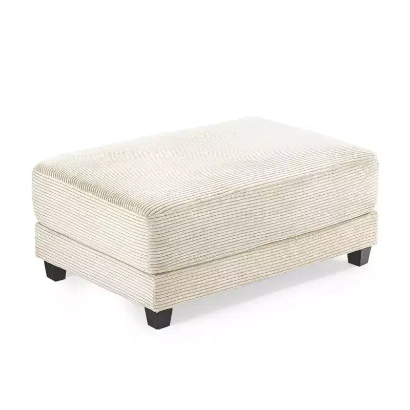 112" Corduroy Sectional Sofa with 2 Ottomans, Hidden Storage, Cup Holders & USB Charging Port, Seats 4