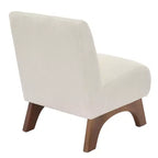Poltroncina a pozzetto imbottita in velluto a coste con gambe in legno, senza braccioli, per soggiorno, camera da letto