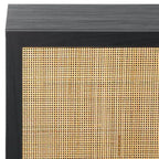 Cassettiera/Mobile TV a 3 ante in rattan con ripiani regolabili e gestione cavi, capacità 94 kg