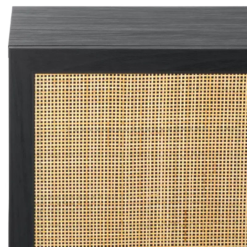 Cassettiera/Mobile TV a 3 ante in rattan con ripiani regolabili e gestione cavi, capacità 94 kg