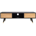 Beatrix 1 Drawer Media Stand - MED9607 - Black/Oak - Safavieh