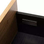 Mobile TV a basso profilo da 55" con cassetto e gestione cavi, adatto a TV fino a 60", Nero/Rovere